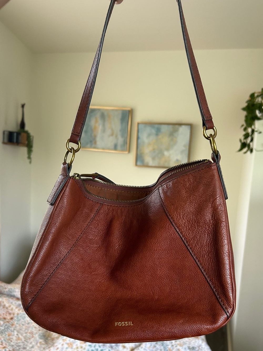 Fossil Skylar Brown Nutmeg Leather Shoulder bag